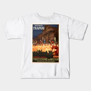 Visit TRAPANI ITALY Good Friday Mass Festival Vintage Travel Kids T-Shirt